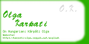 olga karpati business card